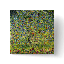 Gustav Klimt painting art nouveau The Apple Tree Pinback Buttons