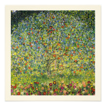 Gustav Klimt painting art nouveau The Apple Tree Custom Invitation