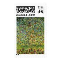 Gustav Klimt painting art nouveau The Apple Tree Stamp