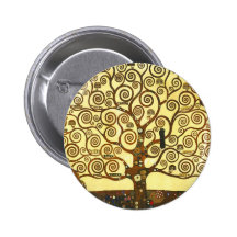 Gustav Klimt Tree of Life Button