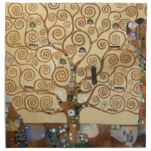 Gustav Klimt Tree Of Life Printed Napkin