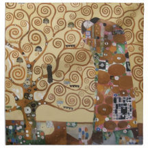 Gustav Klimt Tree Of Life Printed Napkin