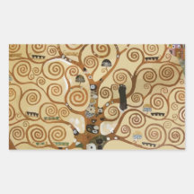 Gustav Klimt Tree Of Life Rectangular Sticker