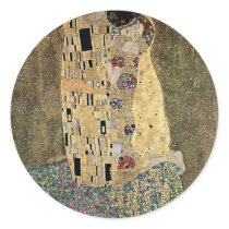 Gustav Klimt's The Kiss (circa 1908) Round Sticker