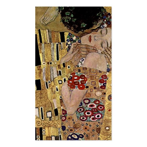 Gustav Klimt's The Kiss Detail (circa 1908) Business Card Templates (back side)