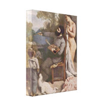 Gustave Courbet - The painters atelier Detail Stretched Canvas Prints