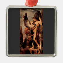 Gustave Moreau - Oedipus and the sphinx Christmas Tree Ornaments