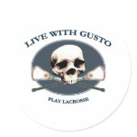 Gusto Lacrosse Pirate Round Stickers