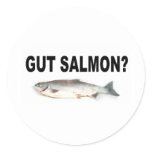 Funny Stickers Shirts on Gut Salmon Funny Fishing T Shirts And Stickers   5 60