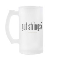 "gut strings?" coffee mug