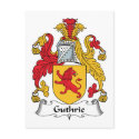 Guthrie Family Crest postcards by coatsofarms Guthrie Family Crest postcards