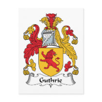 Guthrie Family Crest postcards by coatsofarms Guthrie Family Crest postcards
