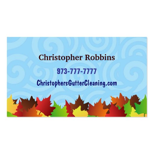 Gutter Cleaning Business Cards (back side)