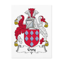 Guy Family Crest postcards by coatsofarms Guy Family Crest postcards