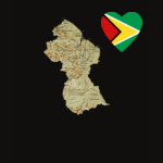 Guyana Flag Heart Map Fitted AA T-Shirt