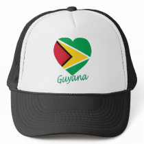 Guyana Flag Heart hats