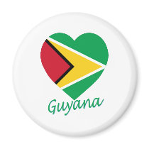 Guyana Flag Heart Fridge Magnets
