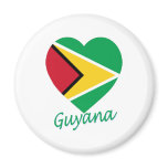 Guyana Flag Heart magnets