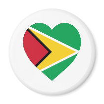 Guyana Flag Heart Refrigerator Magnets