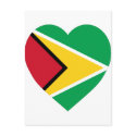 Guyana Flag Heart postcards