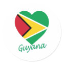 Guyana Flag Heart stickers by Vexillophile Guyana Flag Heart stickers