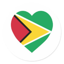 Guyana Flag Heart stickers by Vexillophile Guyana Flag Heart stickers