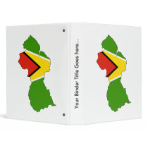 Guyana Flag Map full size 3 Ring Binder