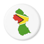 Guyana Flag Map full size magnets