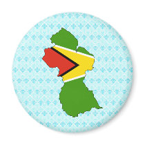 Guyana Flag Map full size Refrigerator Magnets