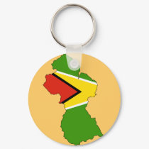 Guyana flag map keychains
