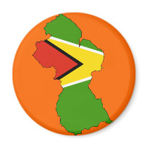 Guyana flag map refrigerator magnet