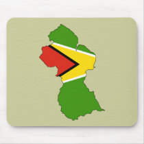 Guyana flag map mousepads