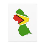Guyana flag map postcards
