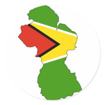 Guyana flag map stickers