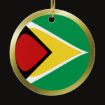 Guyana Fisheye Flag Ornament