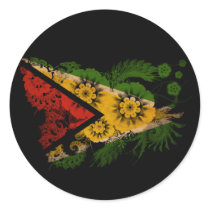 Guyana Flag Round Stickers