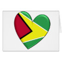 Guyana Heart Flag cards by WearFlags Guyana Heart Flag cards