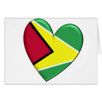Guyana Heart Flag cards by WearFlags Guyana Heart Flag cards