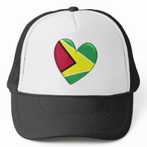 Guyana Heart Flag hats