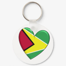 Guyana Heart Flag keychains