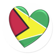 Guyana Heart Flag stickers
