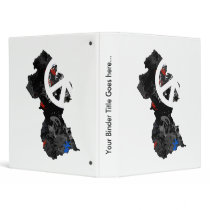 Guyana Trendy Peace Sign with Guyanese map 3 Ring Binders