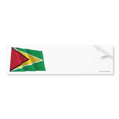 Guyana Waving Flag Bumper Stickers by Vexillophile