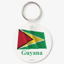 Guyana Waving Flag with Name keychains by Vexillophile Guyana Waving Flag with Name keychains