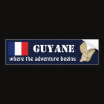 Guyane Flag Map Text Bumper Sticker