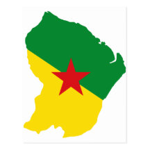Guyane Flag Map GF Postcards