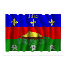 Guyane waving flag post cards