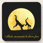 Guys and the full moon cork coasters