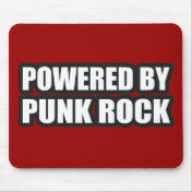 guys girls POWERED BY PUNK ROCK music Mousepads