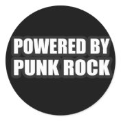 guys girls POWERED BY PUNK ROCK music Stickers